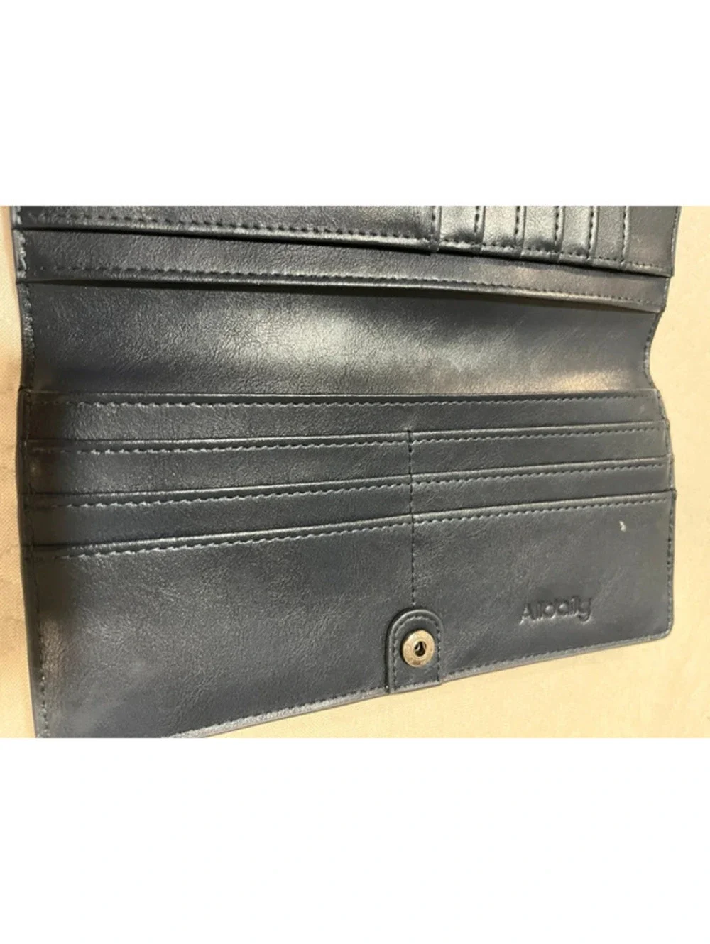 Alldaily Ultra Slim Thin Women Wallet Blocking Credit Card Holder Zipper Blue